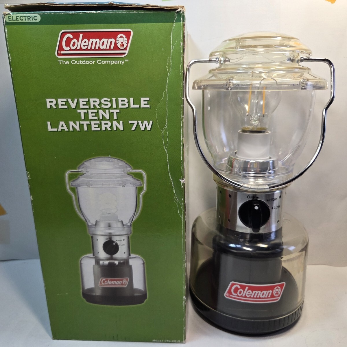 Coleman コールマン 「REVERSIBLE TENTO LANTERN 蛍光灯からLEDに変更済み 電池式 スケルトン」中古 程度上 キャンプ アウトドア 防災 A779拍卖