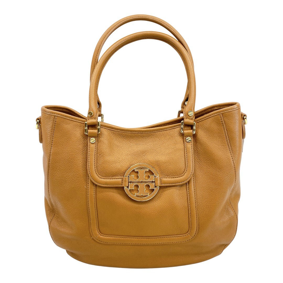 ■ TORY BURCH アマンダ クラシック トート バッグ レザー ライト ブラウン レディース ホーボー トリーバーチ ■拍卖