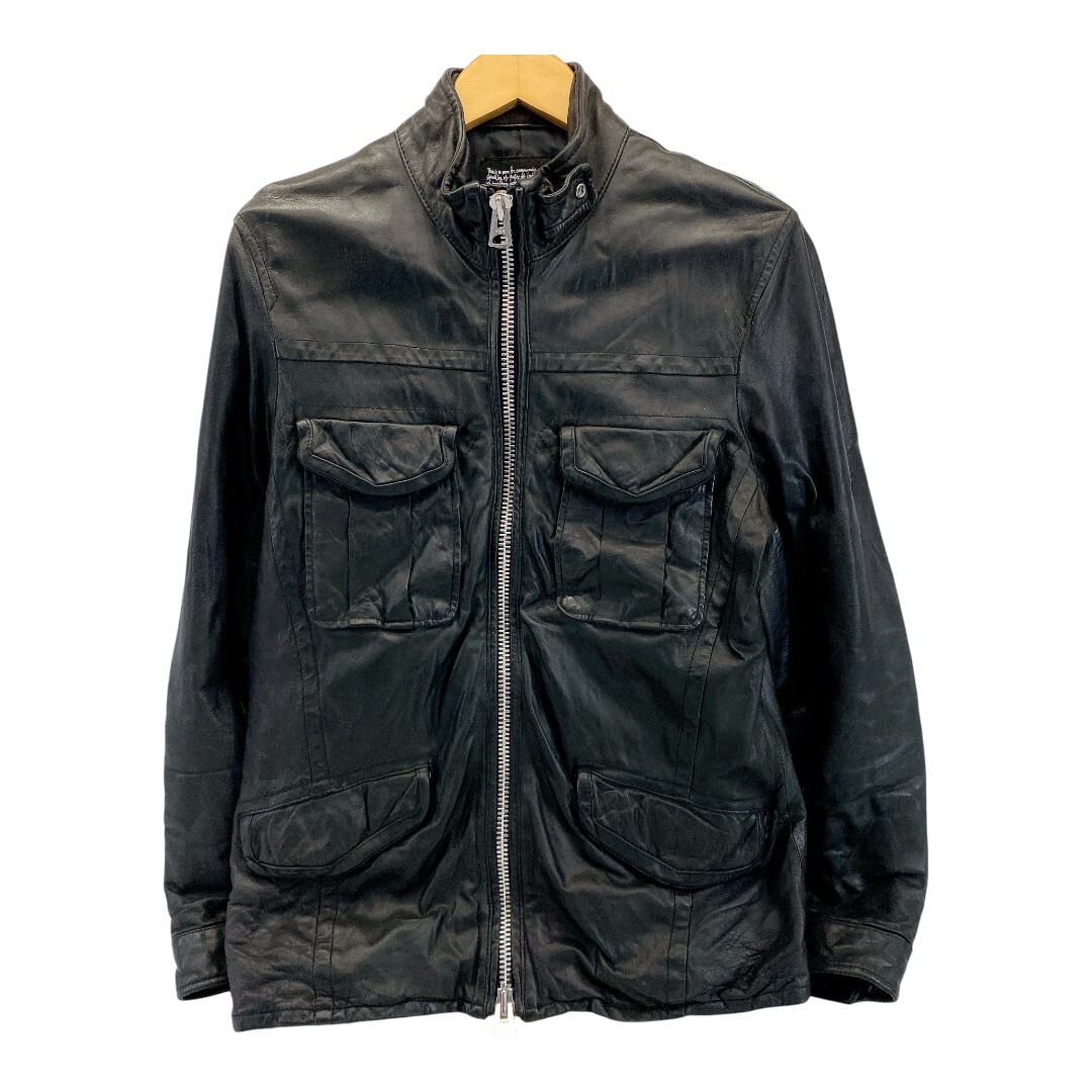 ■ ナノユニバース 上質 シープスキン レザー ジャケット S 羊革 NUC43LO0702SH メンズ ラム シングル NANO UNIVERSE ■拍卖