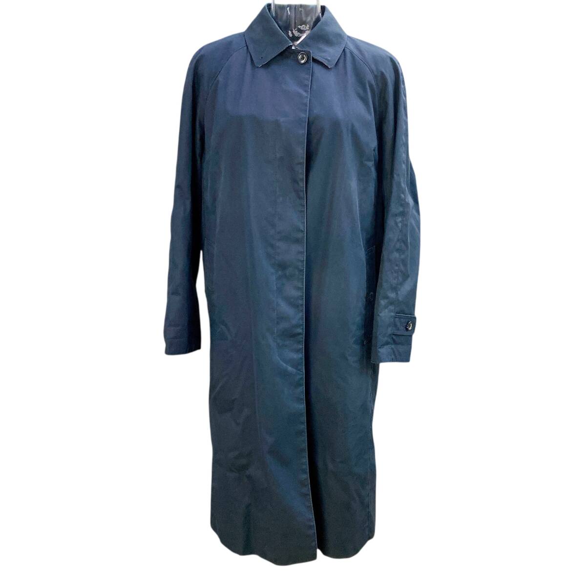 ■ 訳アリ バーバリー ステンカラーコート レディース ネイビー 11号 キルティングライナー 付き BURBERRY ■拍卖