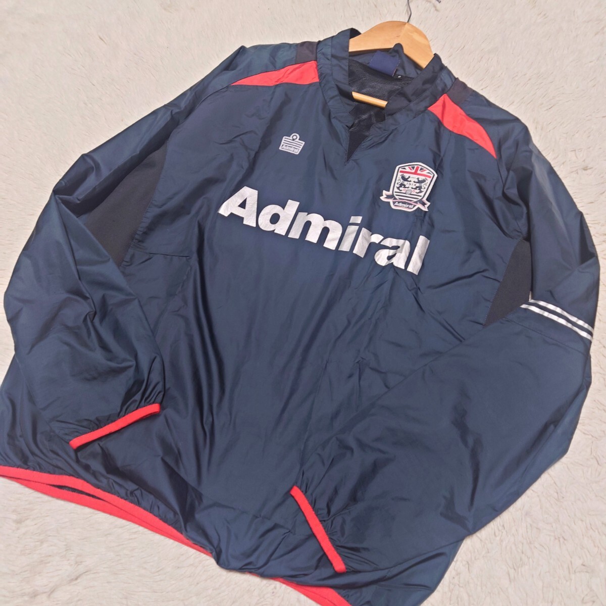 【希少】希少なXLサイズ Admiral football アドミラル ウインドブレーカー ピスティ ビッグロゴ サッカーウェア拍卖