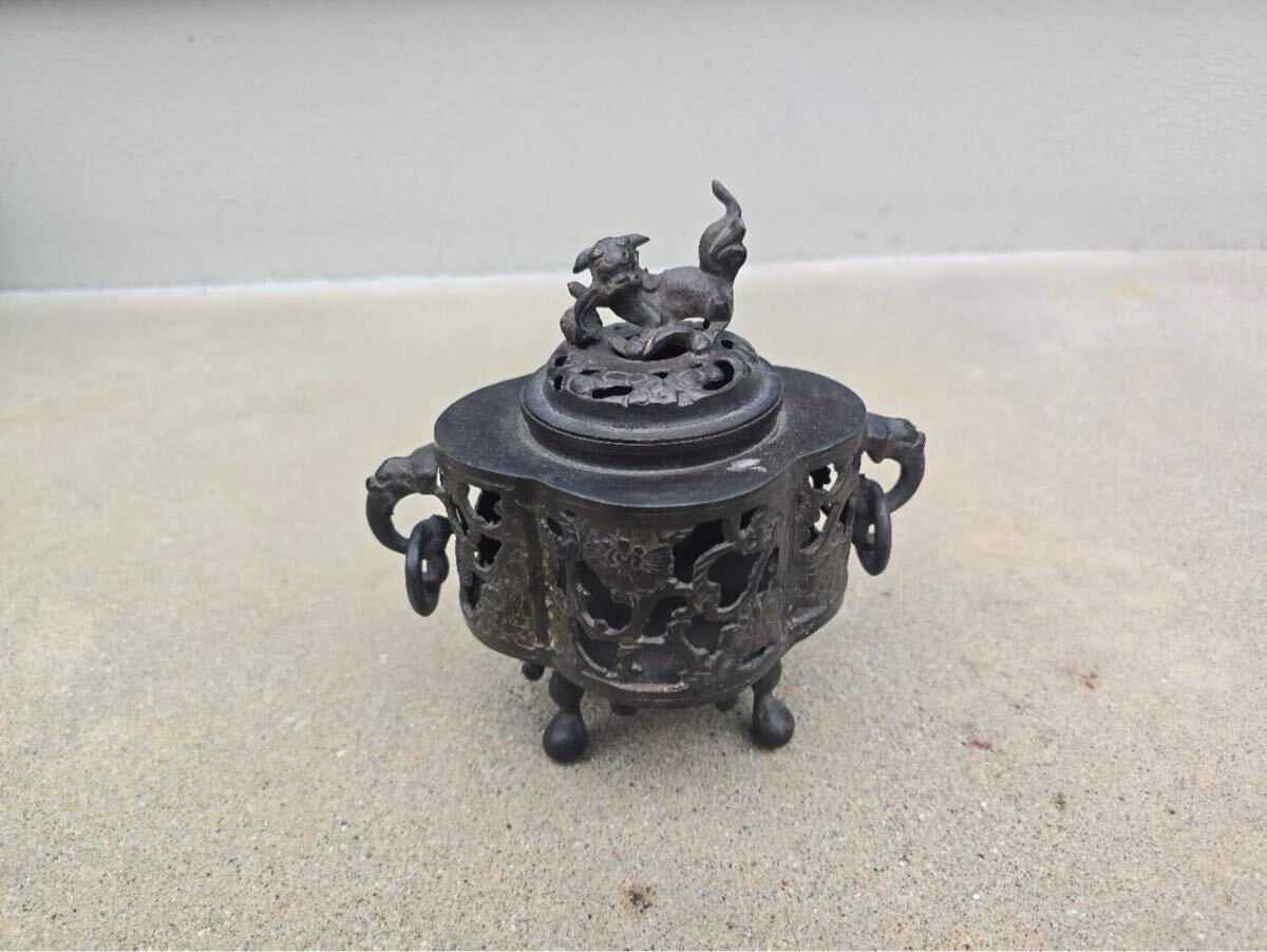 ◇刻印【大明宣德年製】銅香爐 中古現状品◇拍卖