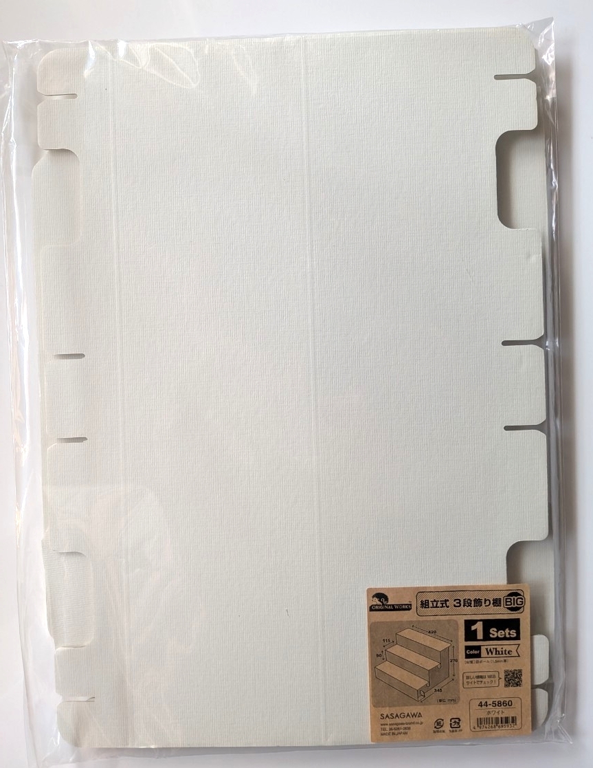 ササガワ オリジナルワークス ディスプレイ 組み立て式3段飾り棚 ホワイト拍卖