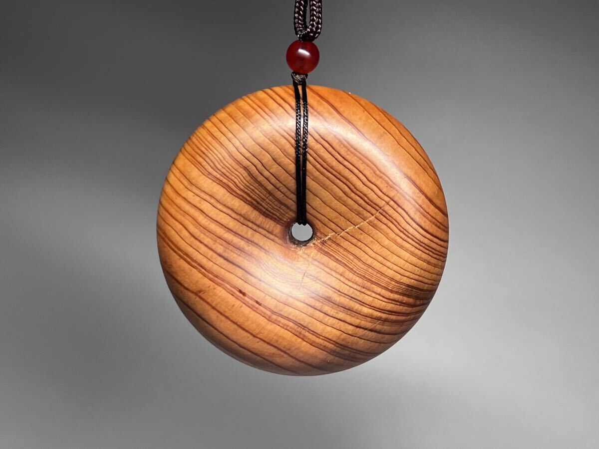 崖柏木製 素工 平安扣 縁起物 金運 お守り 根付 財運 ネックレス 飾り物拍卖