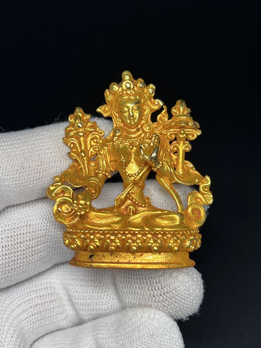 仏教美術 金属工芸 小型仏 金色 置物 お守り 縁起物 詳細不明拍卖