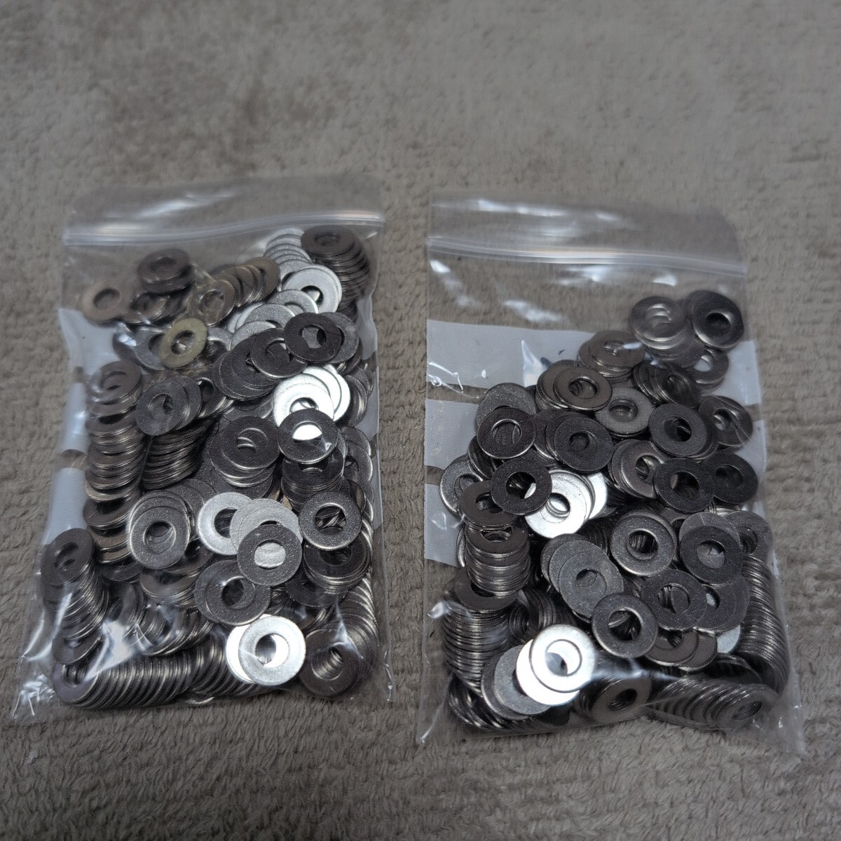 ジャンク品/長期保管品/メーカー不明/ステンレス/SUS304/丸ワッシャ/平ワッシャ/M5用/内5.5×外12.0mm×T0.8mm/1P約300本入り×2Pセット拍卖