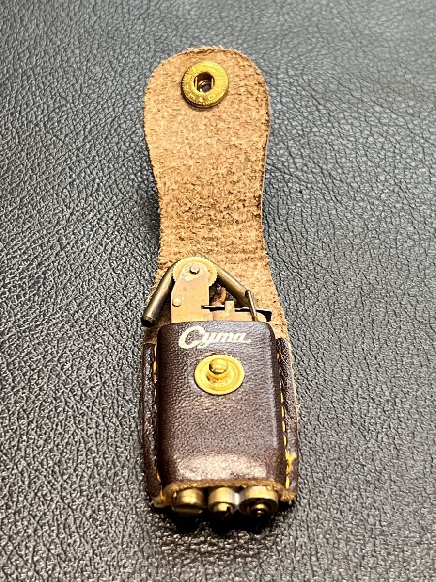 CYMA シーマ ガスライター 革ケース付き ゴールドカラー ヴィンテージ拍卖