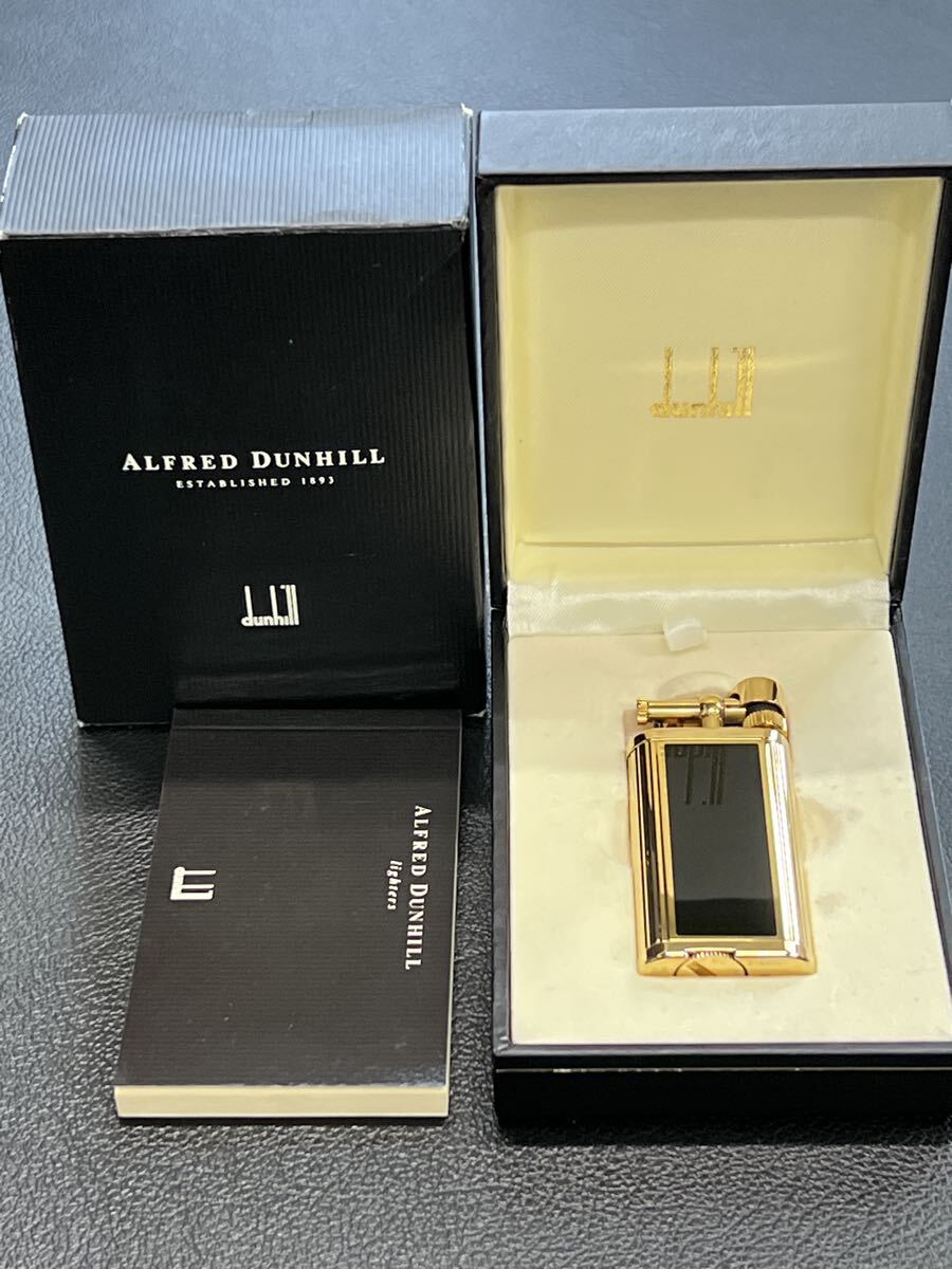Dunhill ダンヒル ガスライター ユニーク ブラック ゴールド 箱付き拍卖