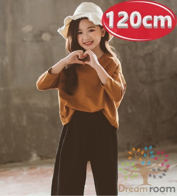 【120cm】ゆるかわ ドルマントップス&ワイドパンツ ガウチョパンツ セットアップ 子供服 女の子 韓国子供服拍卖