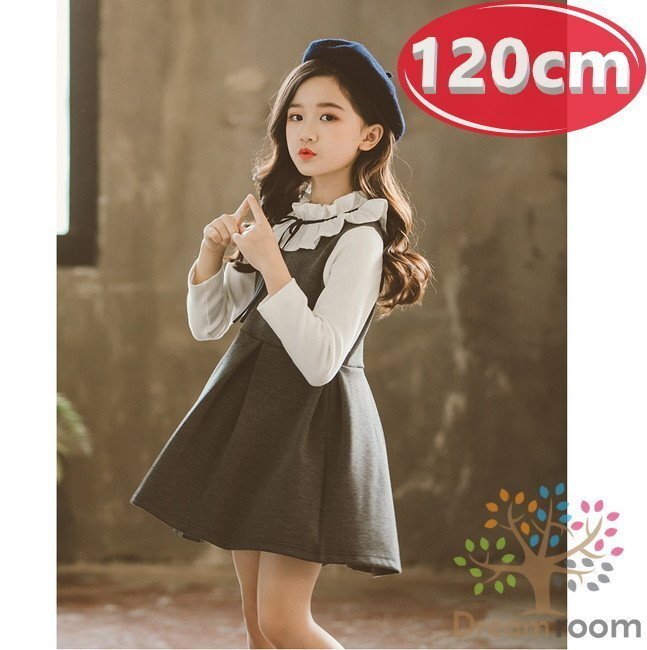 【120cm】フォーマル ワンピース グレー お出かけ フォーマル セットアップ 子供服 女の子 韓国子供服拍卖