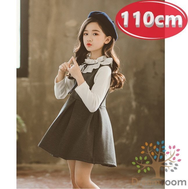 【110cm】フォーマル ワンピース グレー お出かけ フォーマル セットアップ 子供服 女の子 韓国子供服拍卖