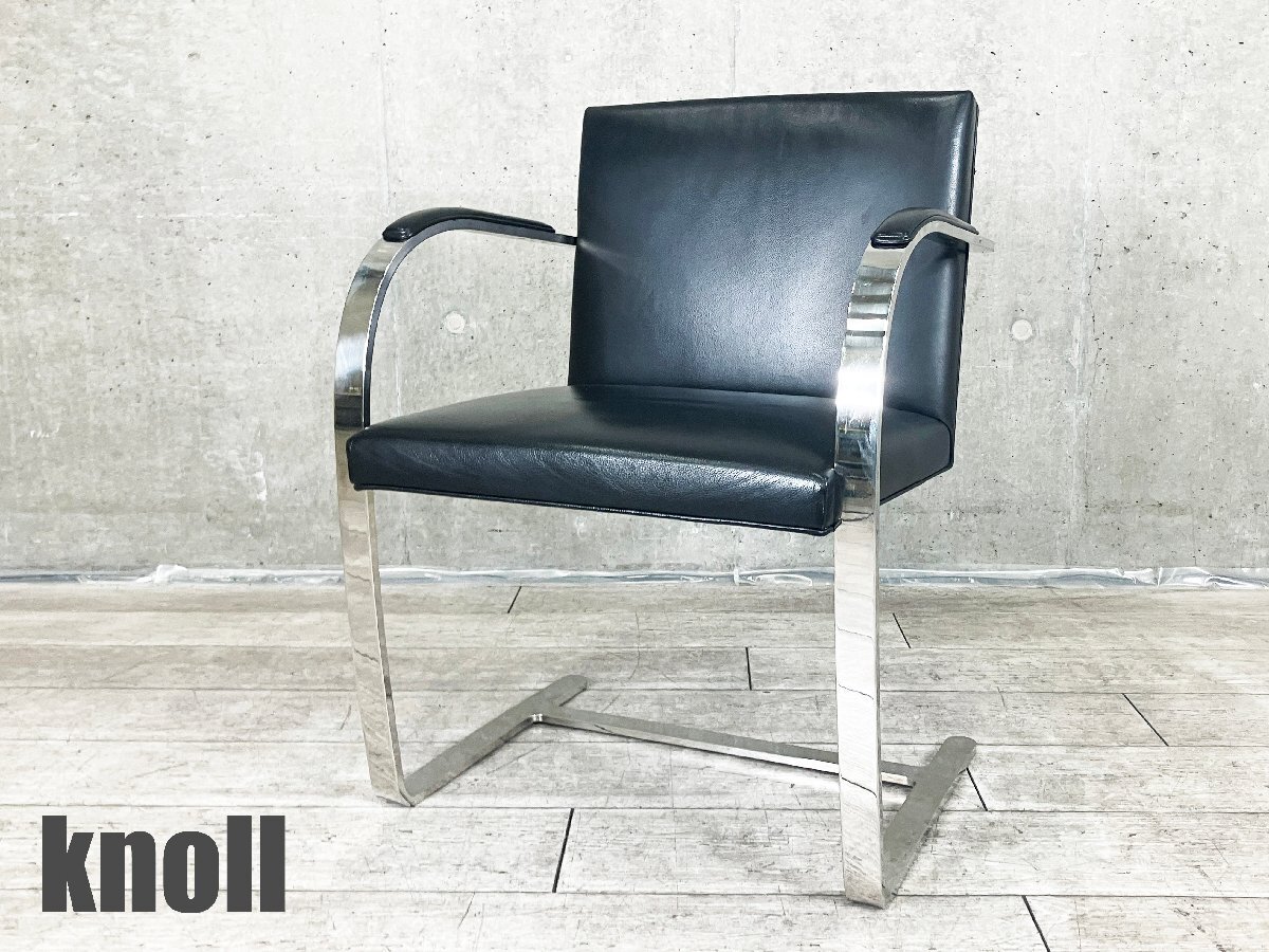 knoll/ノール■ブルーノ アームチェア■ミース・ファンデルローエ■ブラック■バウハウス拍卖