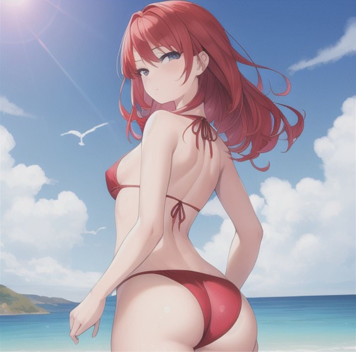 画像 フリー素材 オリジナル イラスト アート 水着 高画質 美尻 美脚拍卖