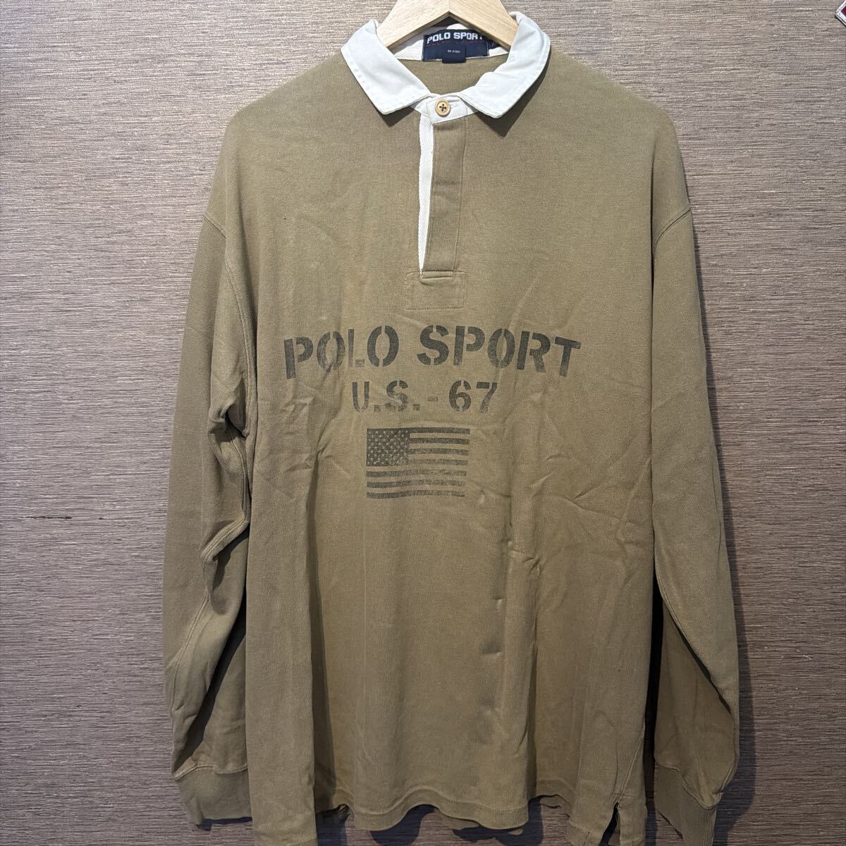 古着 RALPH LAUREN ラガーシャツ 送料込 ポロシャツ XL ベージュ シャツ ラルフ拍卖