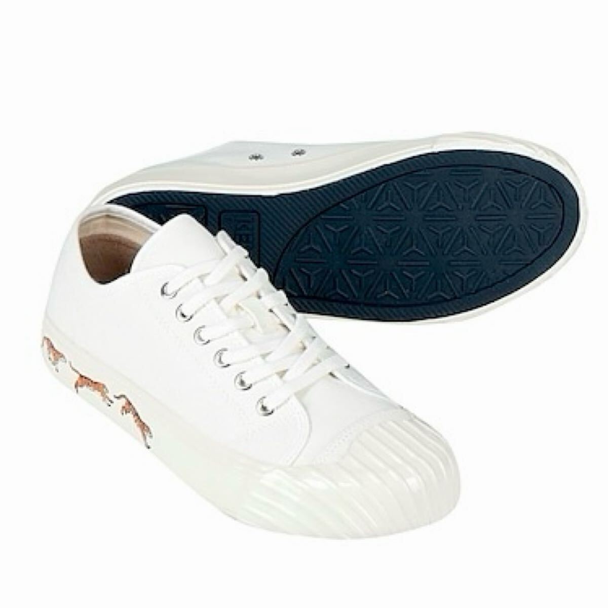 KENZO / School Tiger Lowtop Sneakers / SIZE:41 / WHITE / KENZO PARIS ケンゾー /スクール タイガー ロートップ スニーカー /キャンバス拍卖