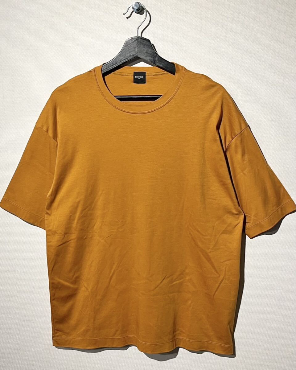 24SS EDIFICE /アルビニスタスムース クルーネック Tシャツ / SIZE:L / ORANGE / エディフィス / 型番 24071300100010拍卖