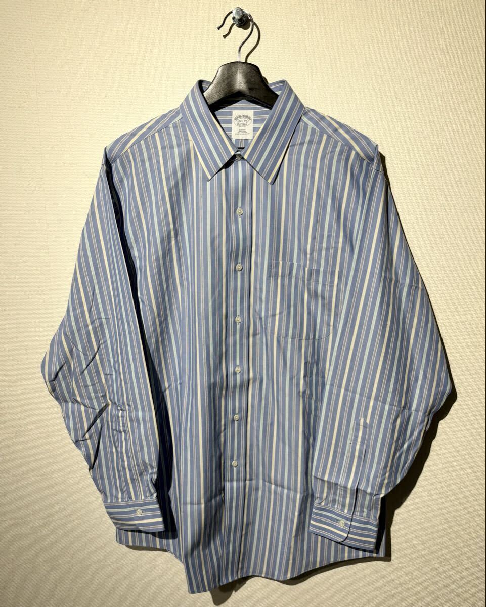 BROOKS BROTHERS / Est.1818 / LSストライプドレスシャツ / SIZE:16 1/2-34(L-XL相当)/BLUE /SLIM FIT /ブルックスブラザーズ 長袖シャツ拍卖
