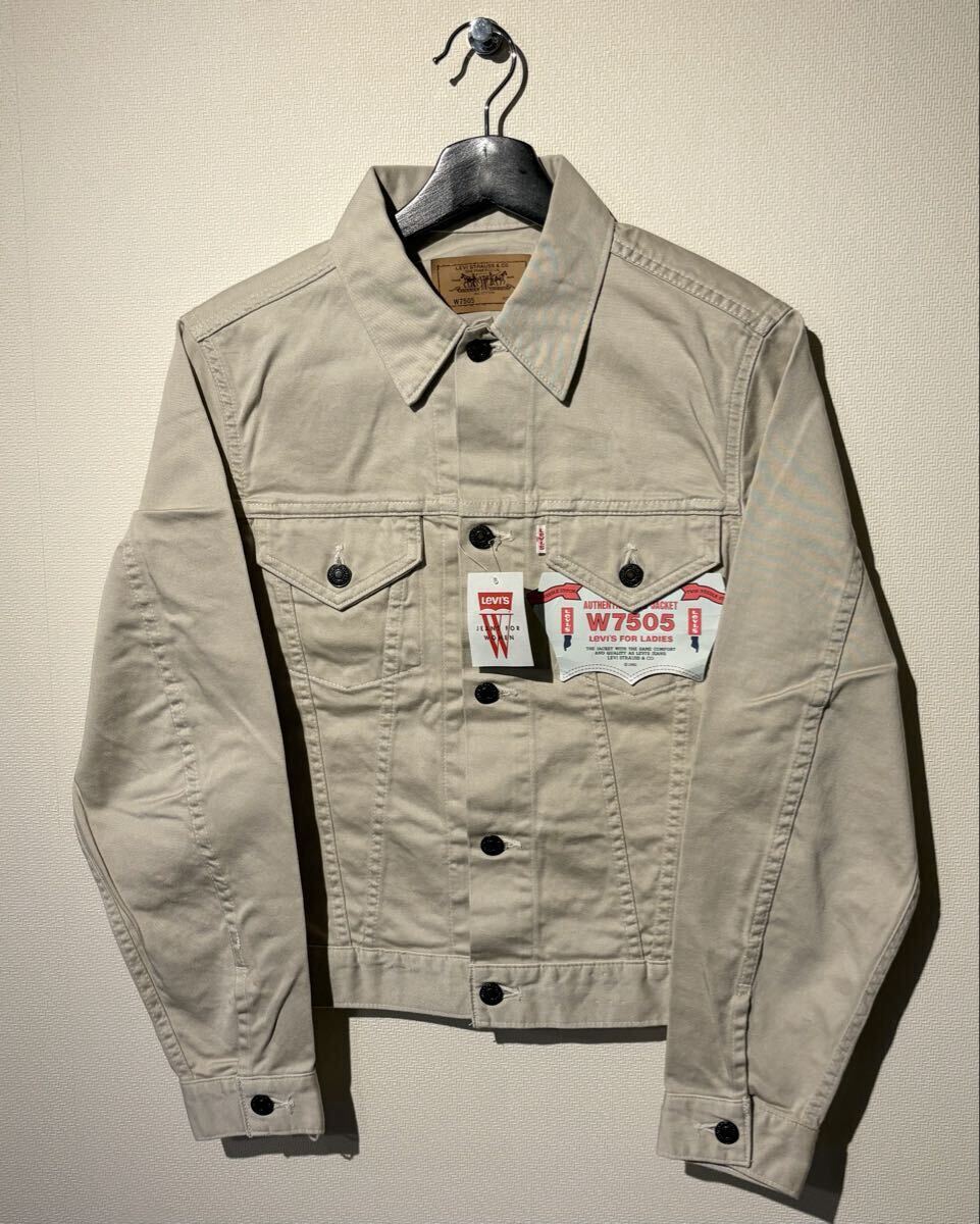 VINTAGE / Levi's W7505 / トラッカージャケット / SIZE:M / BEIGH / DEAD STOCK /日本製 /90s 96年製 /リーバイス Gジャン デッドストック拍卖