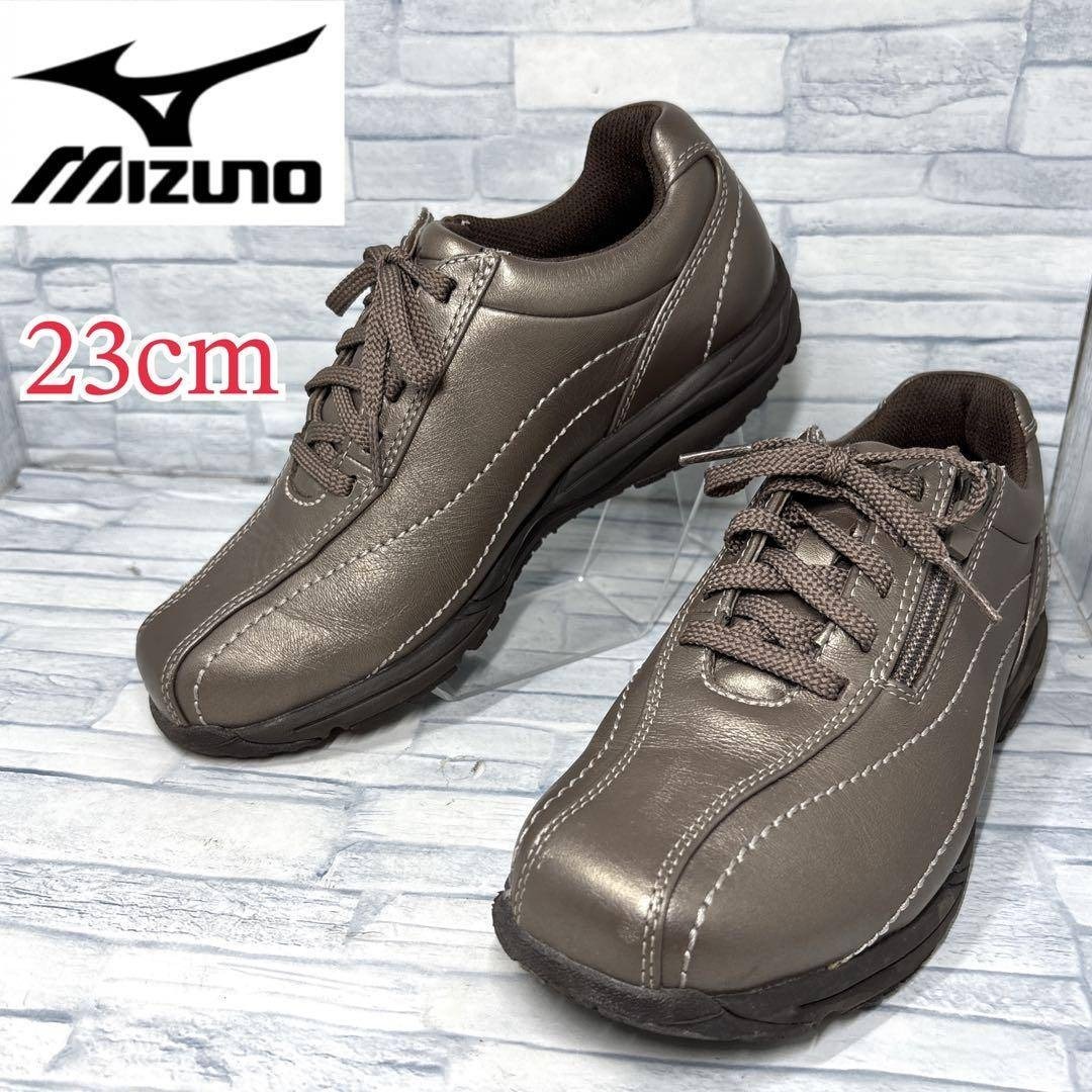 MIZUNO ミズノ スニーカー ウォーキングシューズ 本革 ブロンズ 23cm拍卖