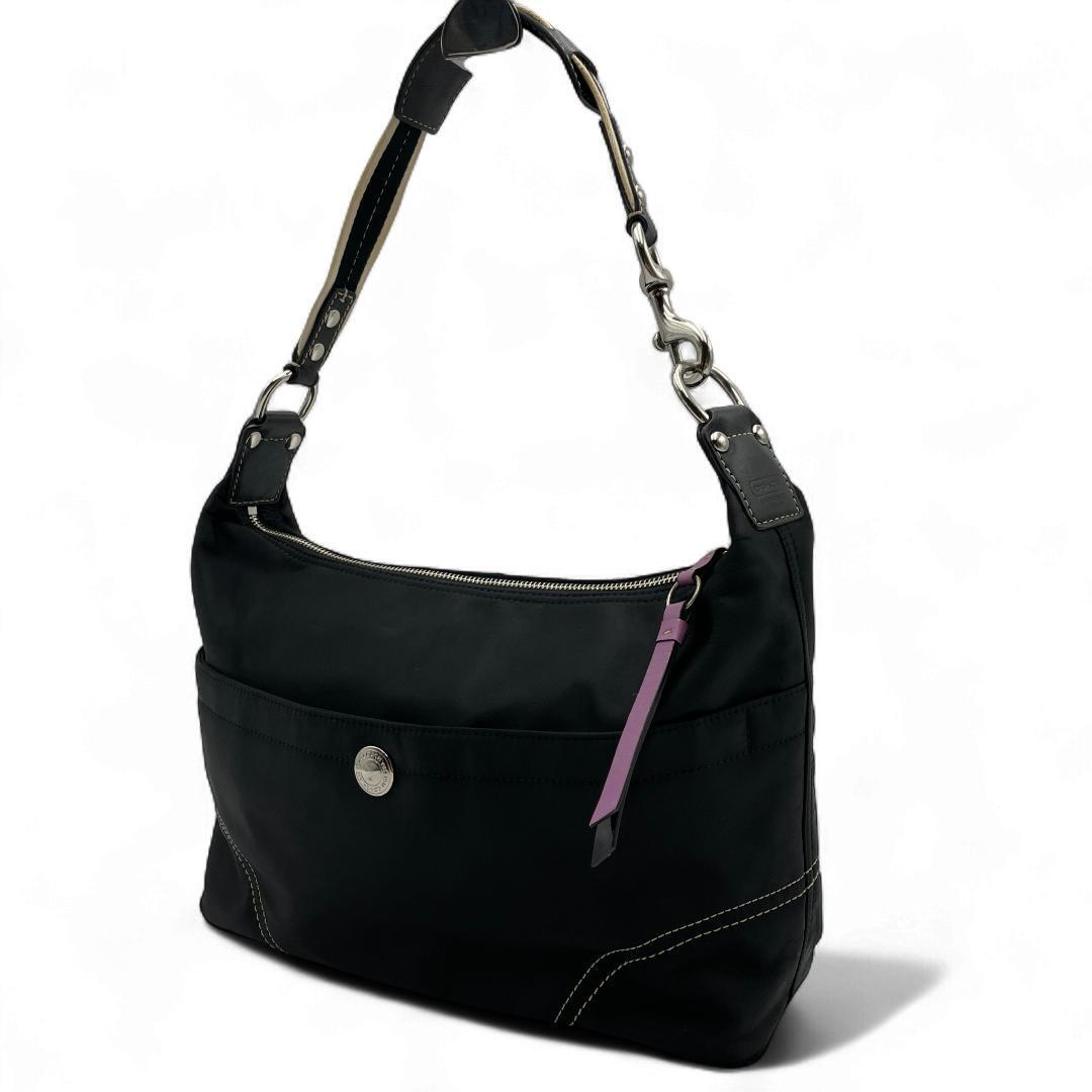 良品 COACH ショルダーバッグ キャンバス ブラック 11669拍卖