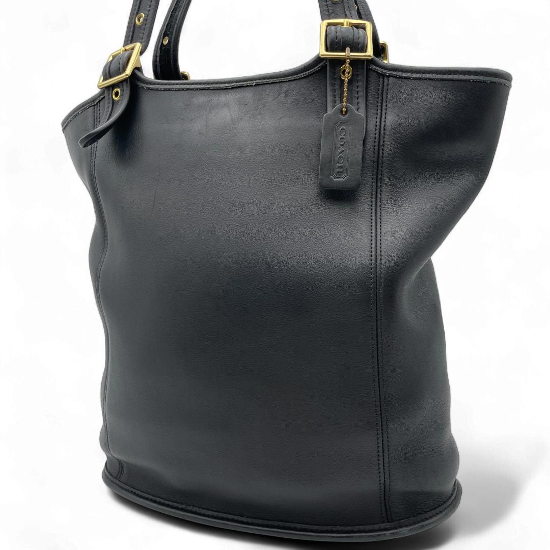 良品 COACH トートバッグ レザー ブラック オールドコーチ 9090拍卖