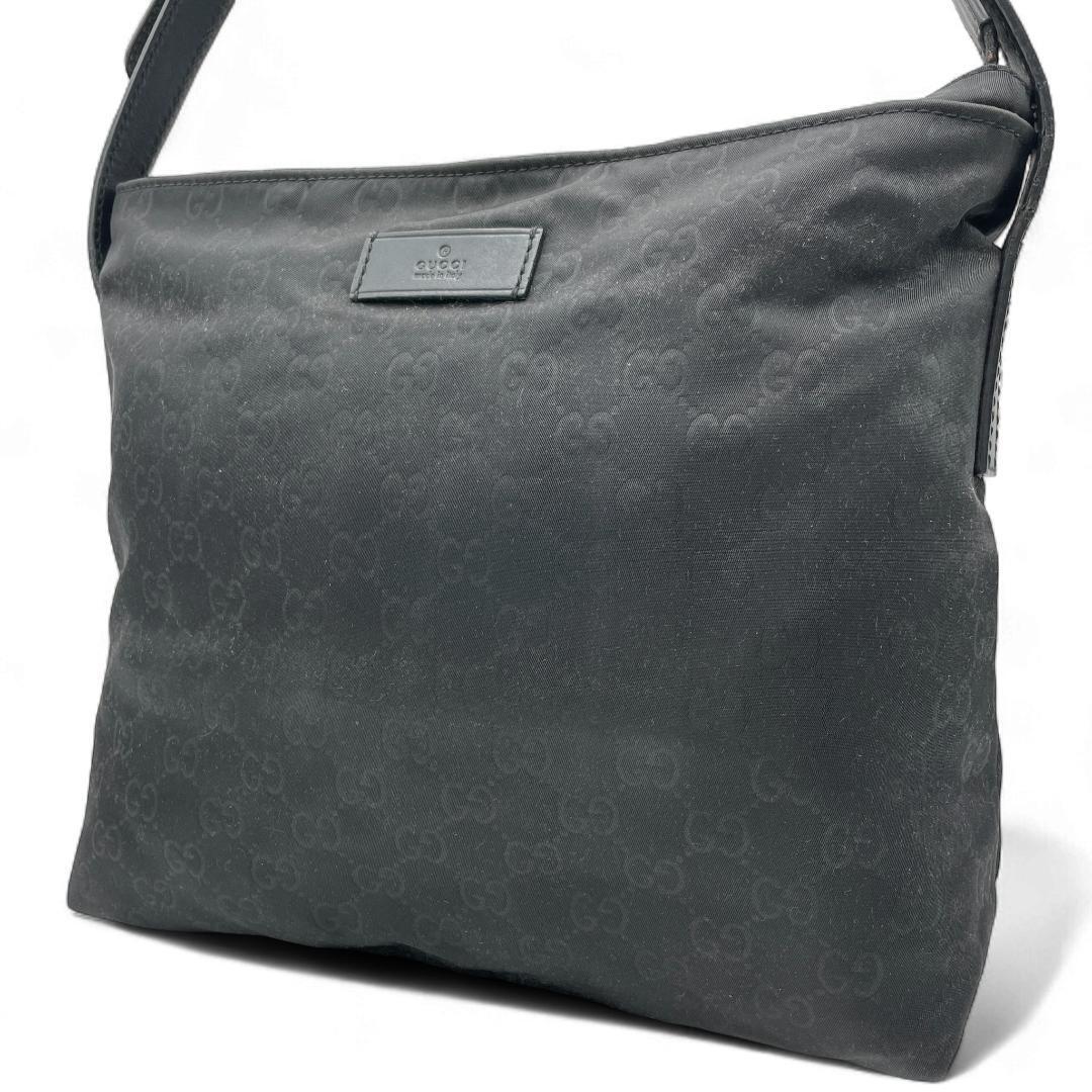 良品 GUCCI ショルダーバッグ キャンバス ブラック GG柄拍卖