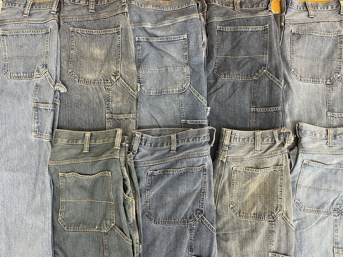 ① 古着卸 USA デニム パンツ 9本 セット まとめ売り 1円スタート 大量 卸売り アメリカ古着 アメカジ ペインター Gパン ワーク 拍卖