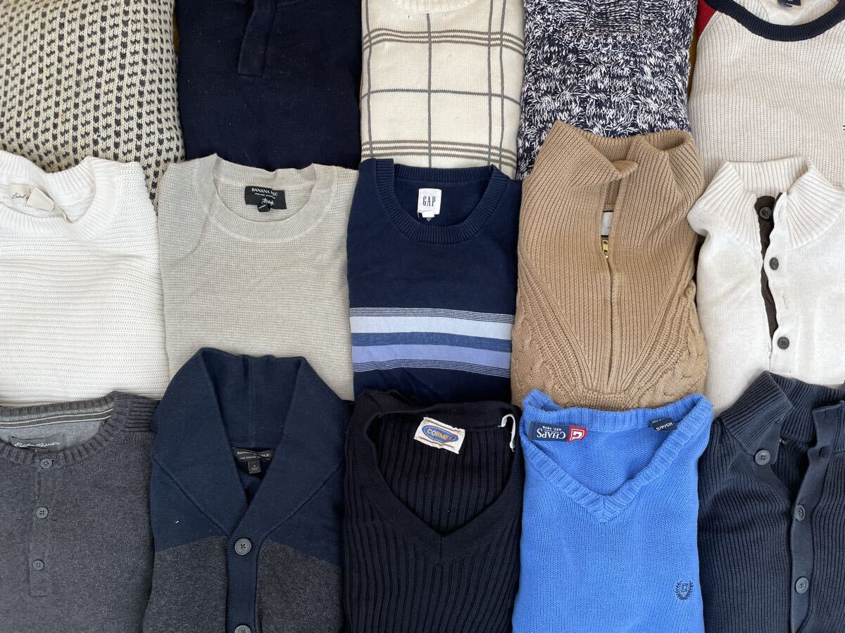 ② 古着卸 USA 長袖 ニット S M MIX 15枚 セット まとめ売り 1円スタート 大量 卸売り アメリカ古着 ロゴ アメカジ セーター拍卖