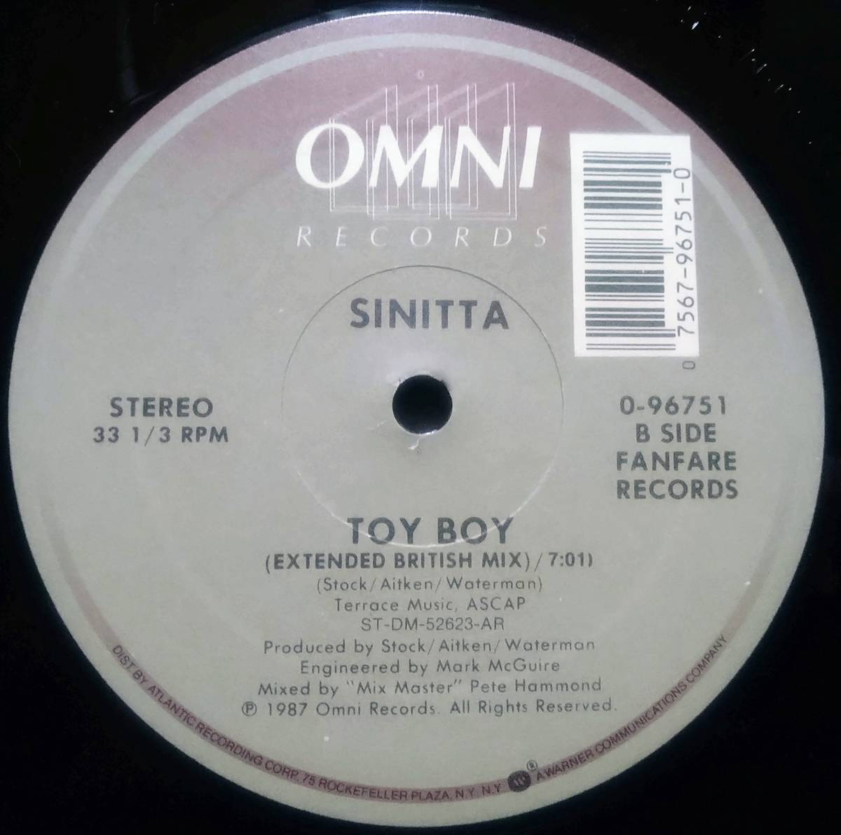 【12's Euro Beat】Sinitta「Toy Boy」オリジナル US盤拍卖