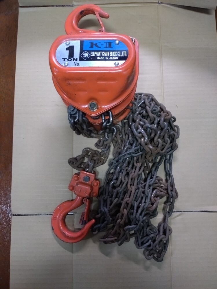 象印☆エレファント チェーンブロックK-Ⅱ 1ton☆良好USED拍卖