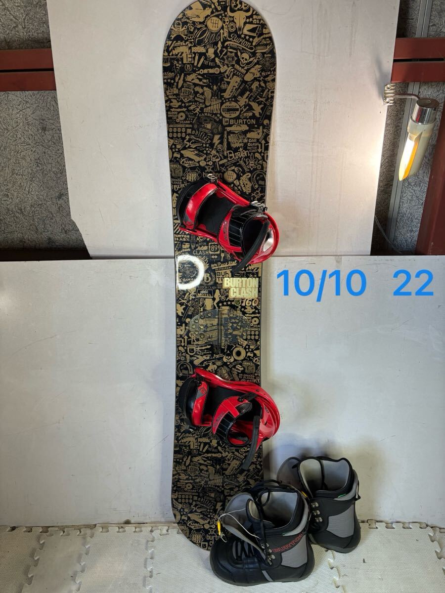 BURTON バートン CLASH スノーボード スノボ 160cm ビンディング ブーツ 板 セット拍卖