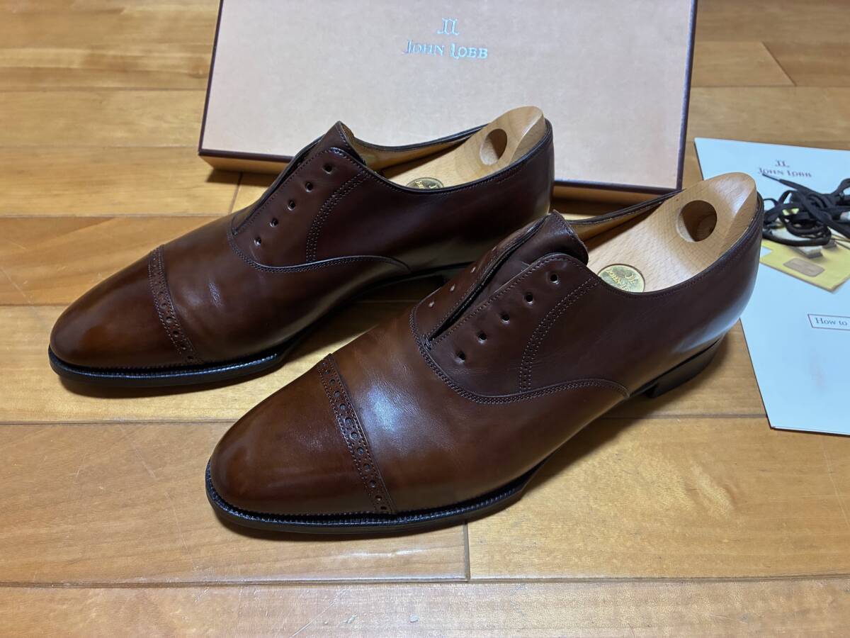 333 ジョンロブ John Lobb PhilipⅡ 9.5E 箱・ツリー付き 名作 美品拍卖