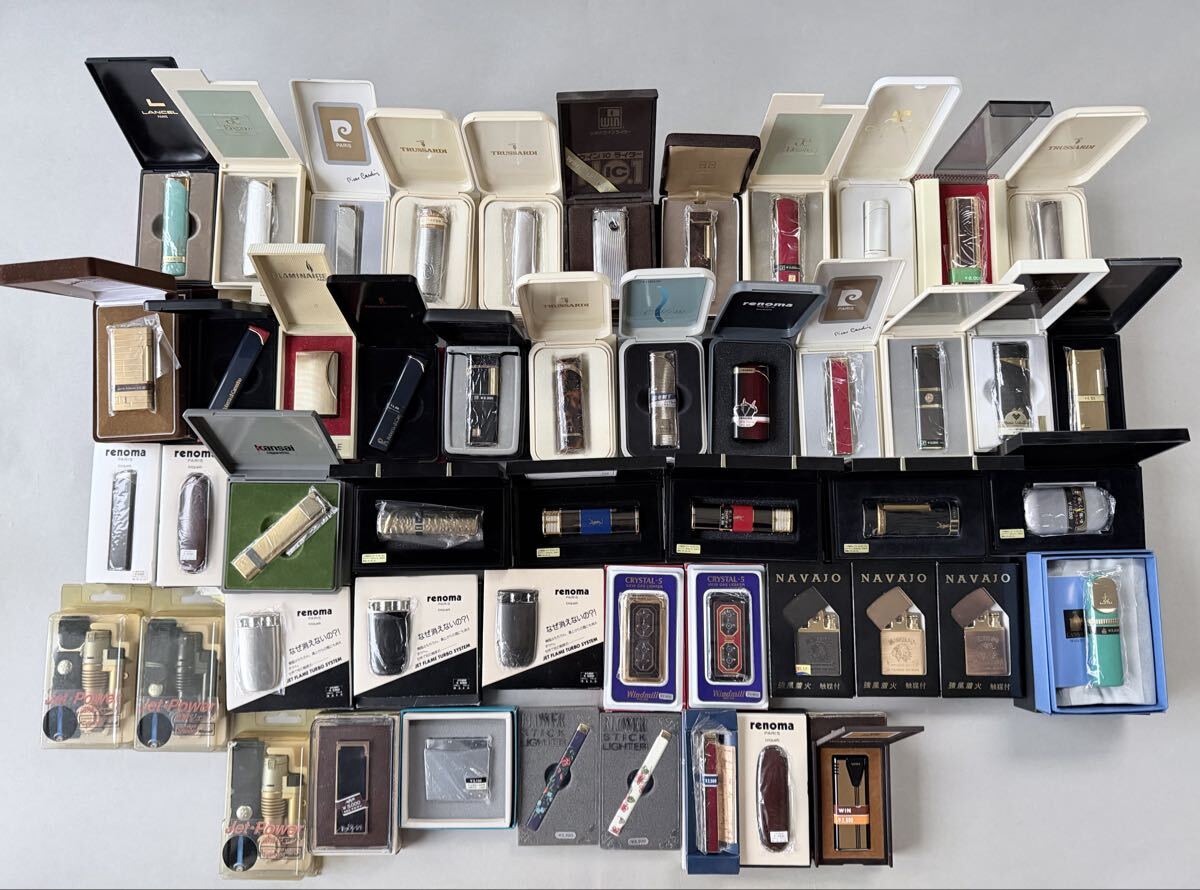 ☆1000円スタート☆ ブランド ガスライター 50個 大量セット 化粧箱入り ジバンシー サンローラン WIN TRUSSARDI ランセル拍卖