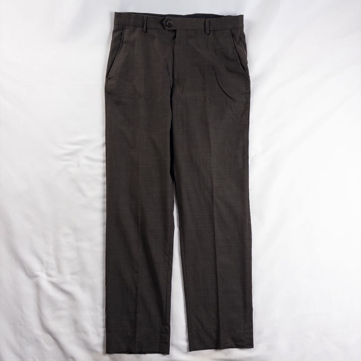 US Vintage 00s JOS.A.BANK ウール ポリエステル ツイル ノータック カスリ テック ドレープ ストレート ドレス スラックス トラウザーズ拍卖