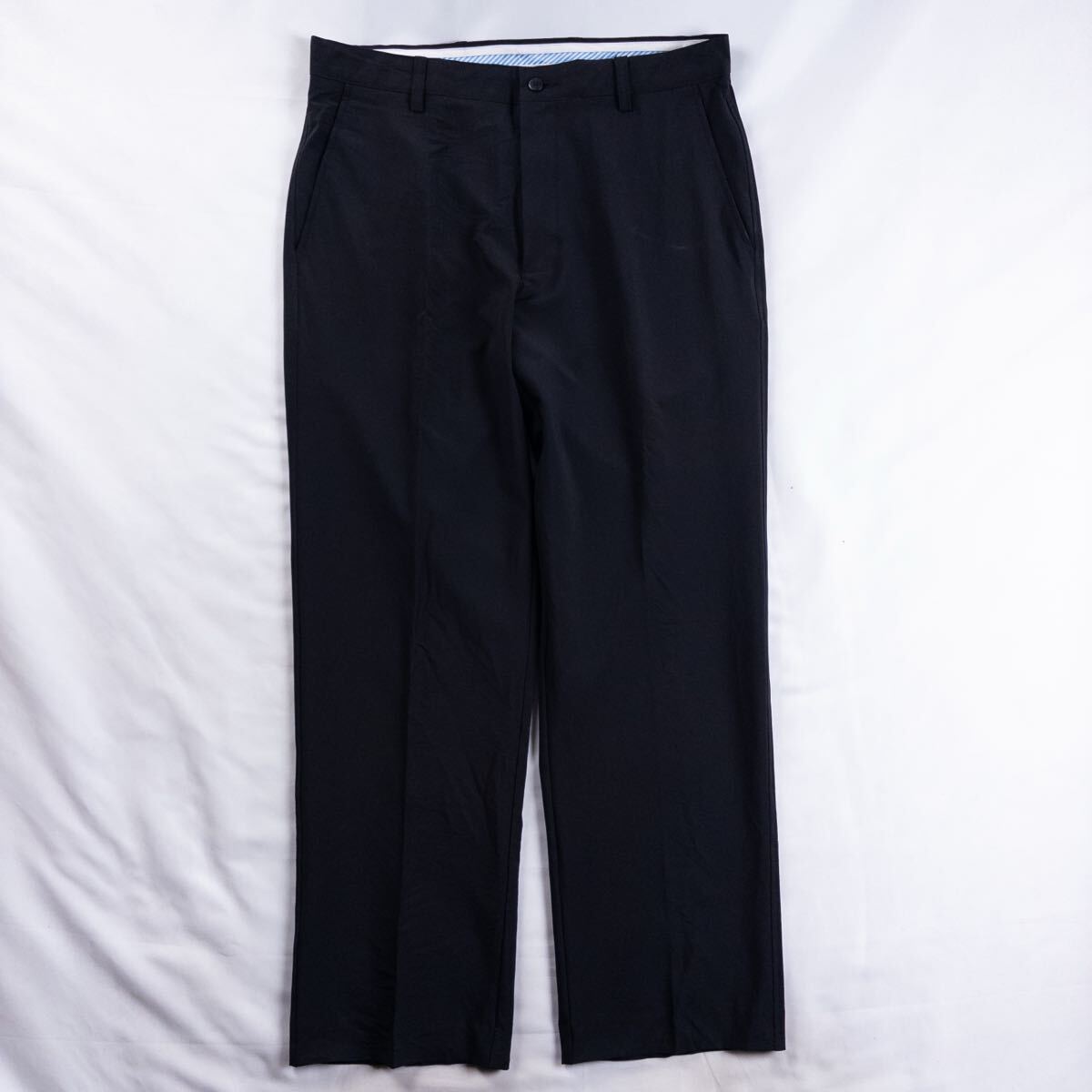 US Vintage 00s Foot Joy 異素材 ストレッチ ノータック ゴルフ スポーツ アウトドア ブラック ワイド ストレート スラックス トラウザーズ拍卖