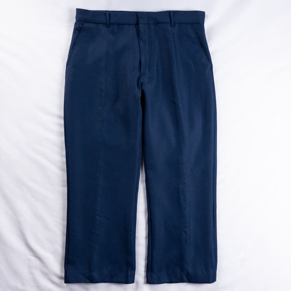 US Vintage 90s Far East Exports ポリ ツイル ノータック 裏地ネル チェック ドレープ ワイド ワーク 厚手 スラックス トラウザーズ拍卖