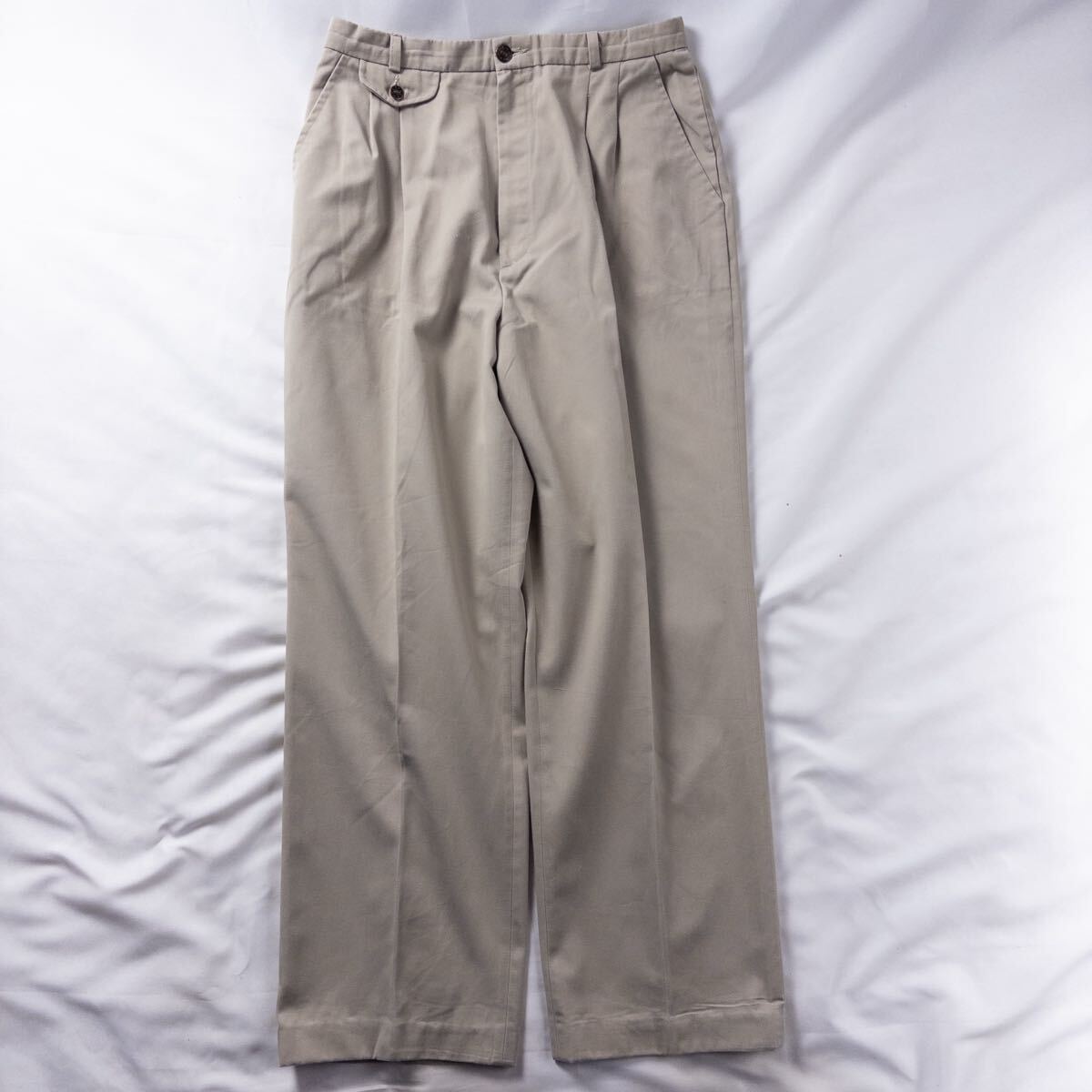 US Vintage 00s Compositions コットン ツイル くすみカラー ベージュ カーキ コインポケット ワイド ワーク チノ スラックス トラウザーズ拍卖