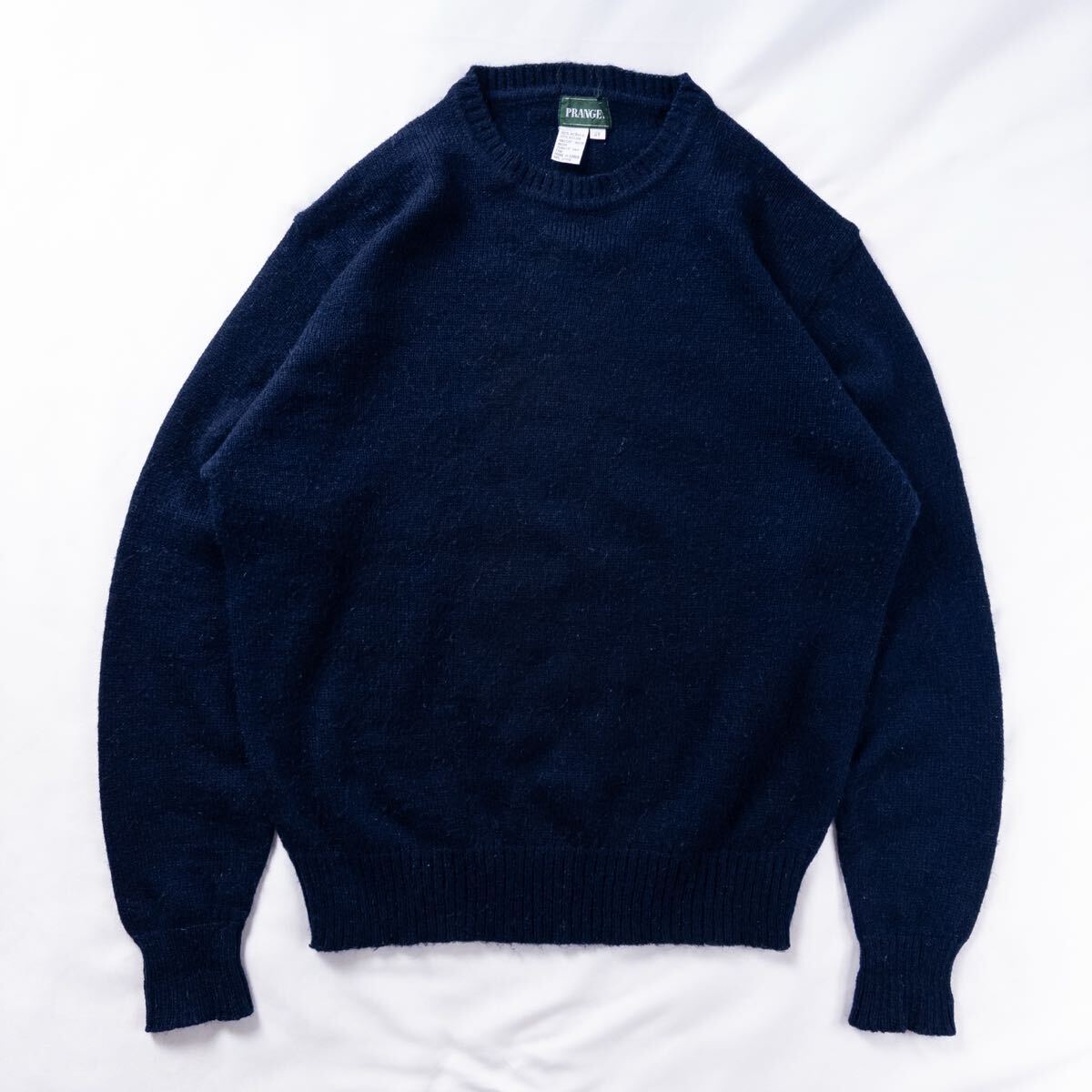 Euro Vintage PRANGES アクリル80% ナイロン20% クラシック トラッド レトロ プレーン 単色 無地 ネイビー 紺 イギリス デザインニット拍卖