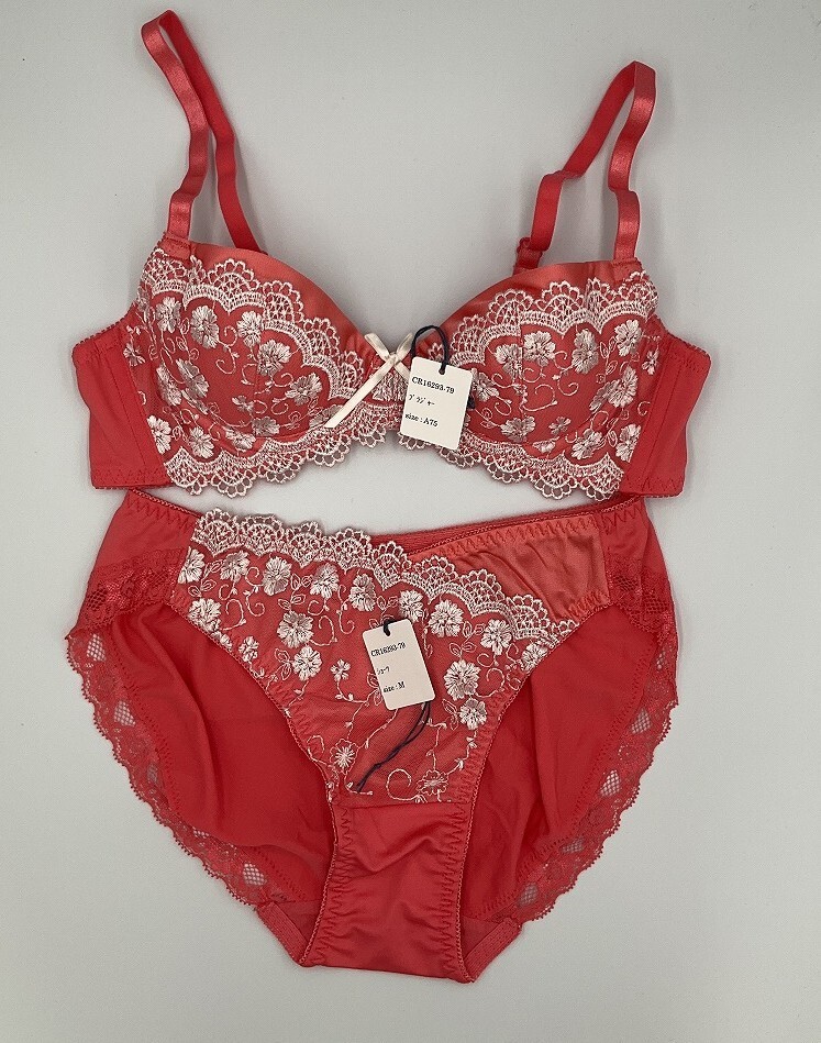 CR16293-79 IB⑦【特価】新品 小さい ブラショーツセット 2枚組 A75/M 有名 ブランド 花柄レース 脇高 レディース拍卖