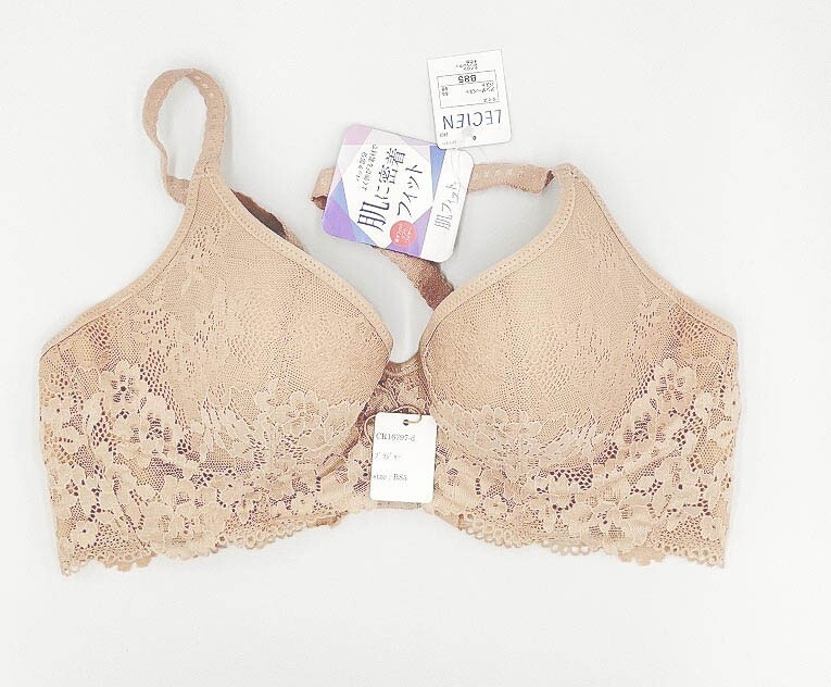 CR16797 IB⑦【特価】新品 大きい ブラジャー B85 ベージュ 花柄 レース 刺繍 モールドカップ ストレッチ 華やか レディース拍卖