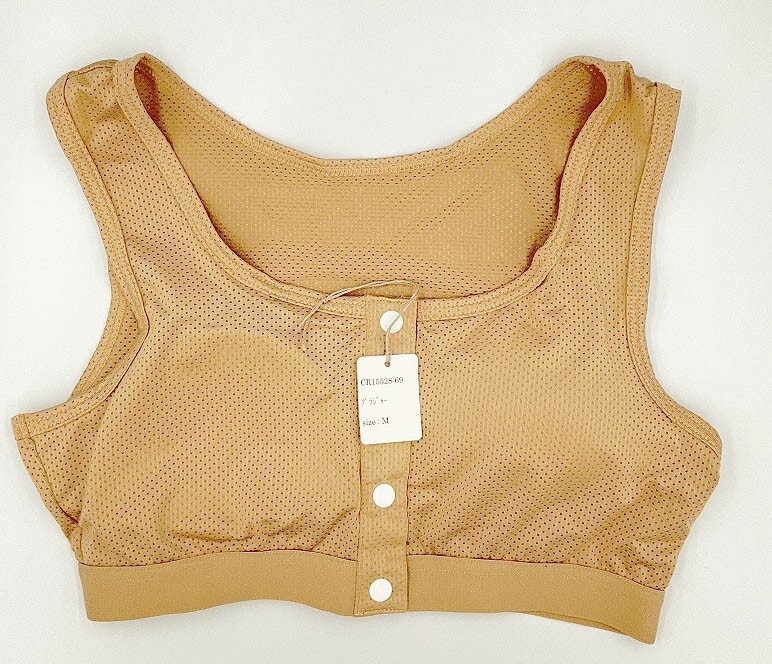 CR15528-69 IB⑦【特価】新品 ブラジャー M 2枚組 ベージュ ノンワイヤー ストレッチ 吸汗速乾 メッシュ 術後 レディース拍卖