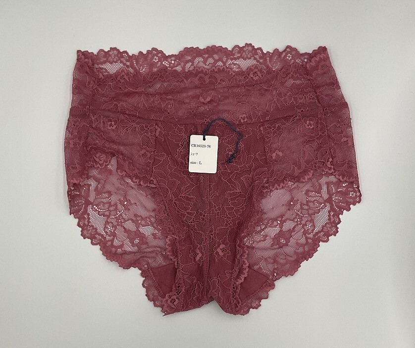 CR16525-76 IS⑦【特価】新品 ショーツセット L 3枚 ピンク レース 綿混 スタンダード 深履き ストレッチ 華やか おしゃれ レディース拍卖