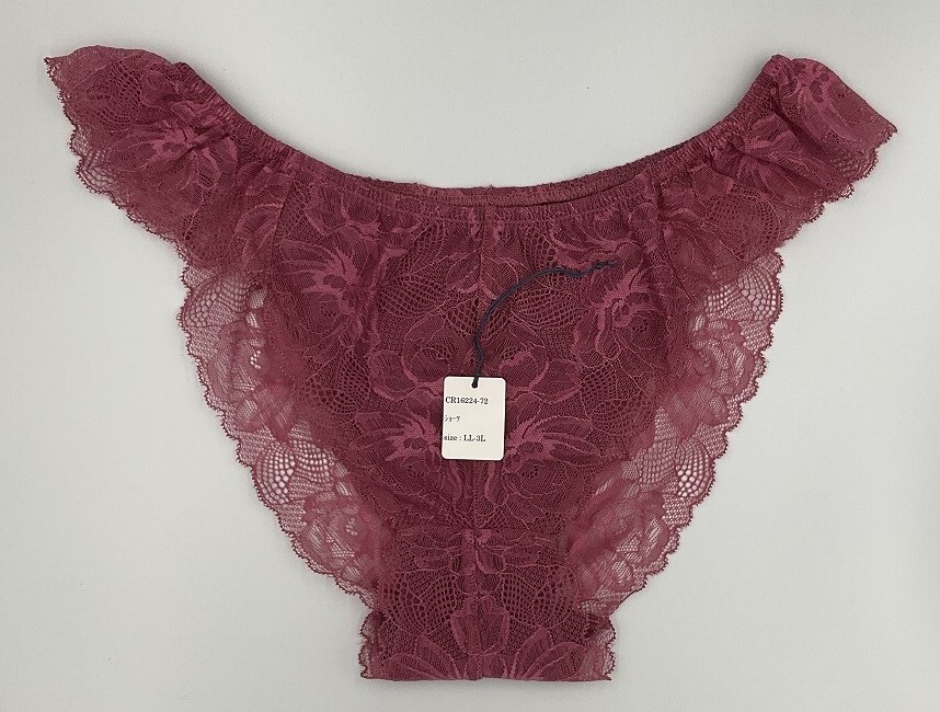 CR16224-72 IS⑦【特価】新品 大きい ショーツセット LL~3L 2色2枚組 ネイビー レース 花柄 スタンダード 深履き レディース拍卖