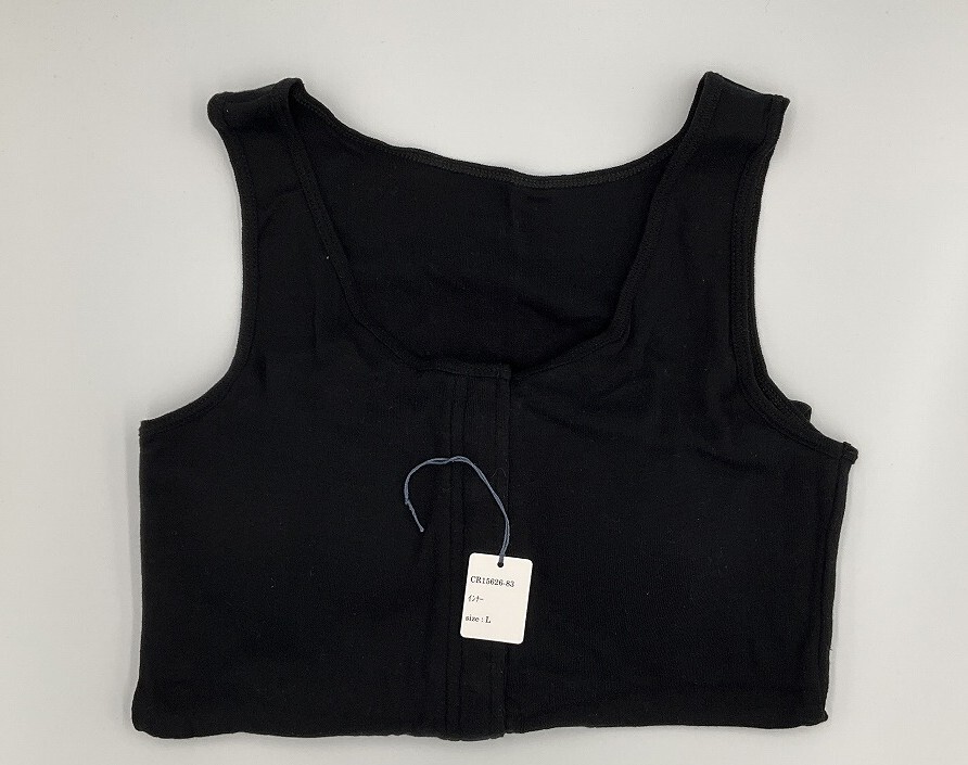 CR15626-83 IBK⑦【特価】新品 術後インナー L 1枚 ブラック カップ付き ストレッチ 綿100% シンプル レディース拍卖