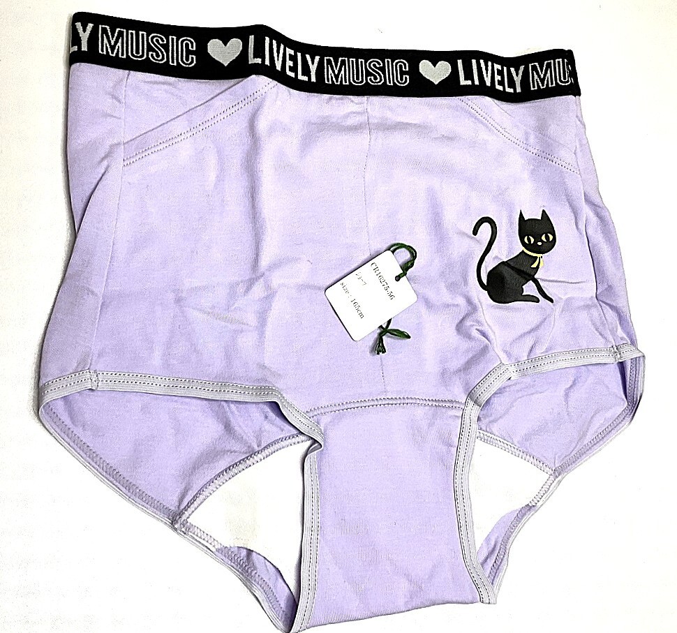 CR16275-56 IS⑦【特価】新品 小さい サニタリーショーツセット 165㎝ 4枚 パープル 綿混 昼用 ストレッチ おしゃれ キッズ拍卖