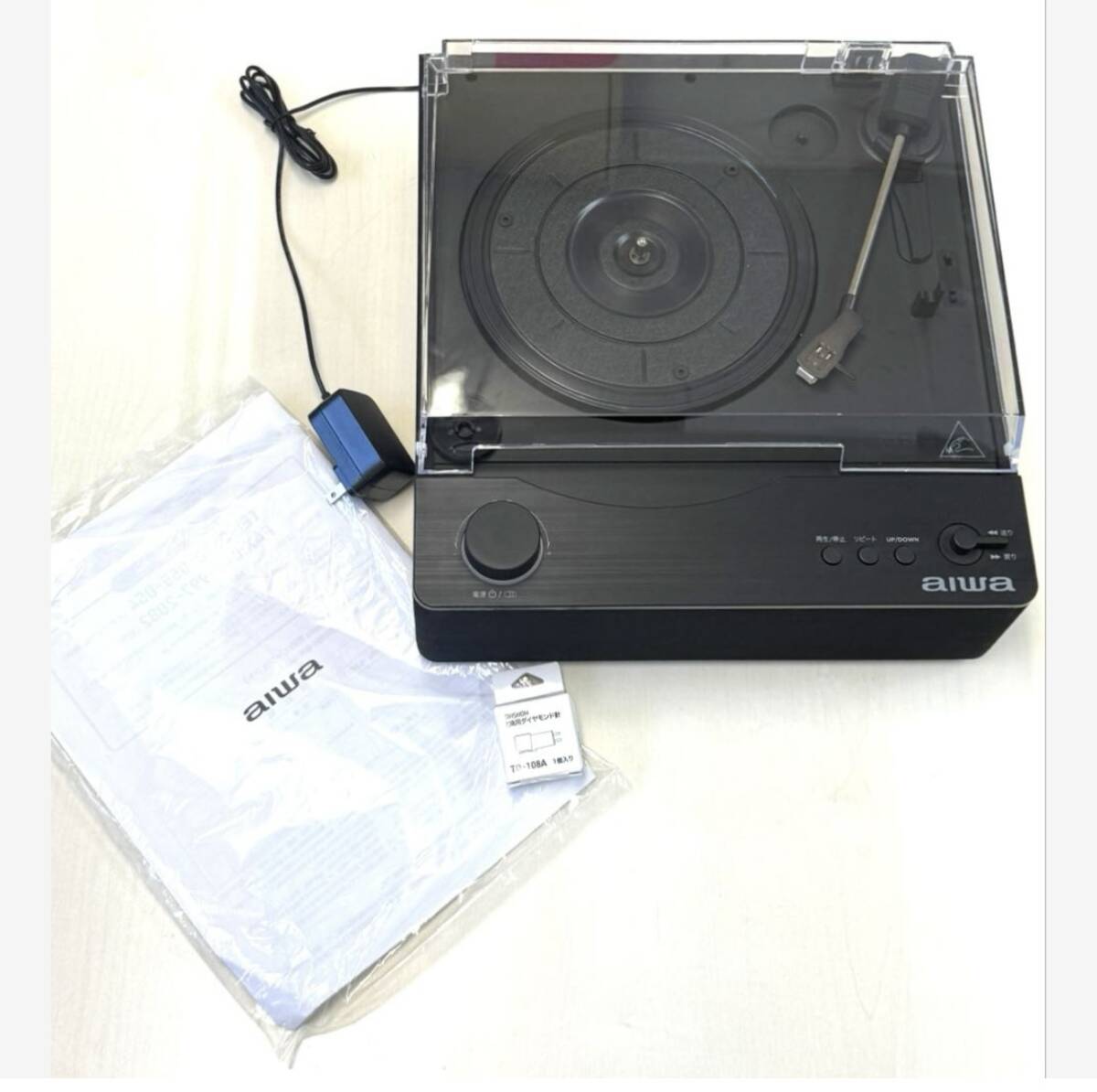 aiwa GAA4-FRT0001 ステレオレコードプレーヤー 美品 ほぼ未使用 交換針付き 動作確認済み 匿名配送 ACアダプター・取扱説明書付き拍卖