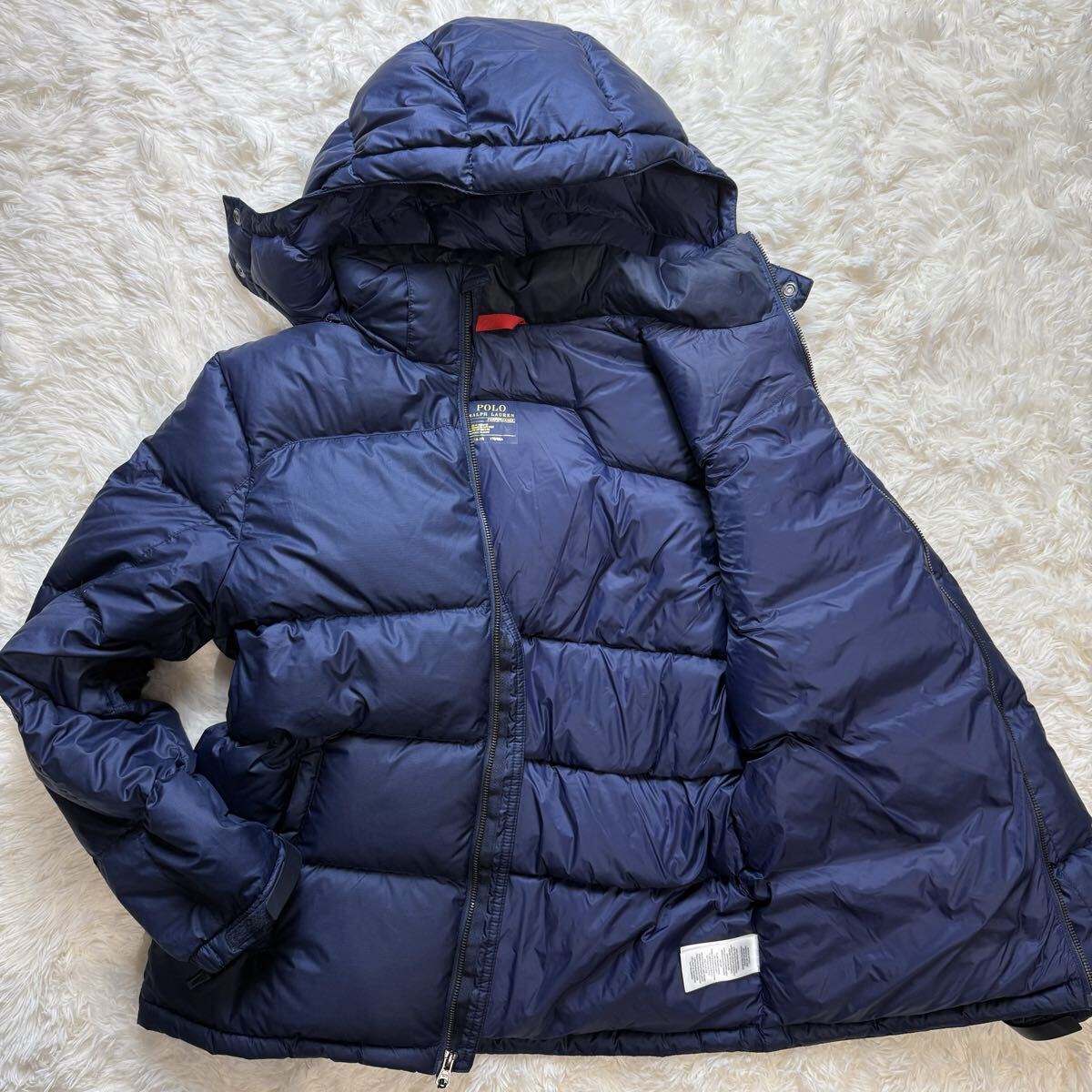 美品/希少XL ポロ ラルフローレン ダウンジャケット 2way フード ダウン75% 中綿 極暖 ネイビー 濃紺 メンズ 秋冬 POLO RALPH LAUREN拍卖