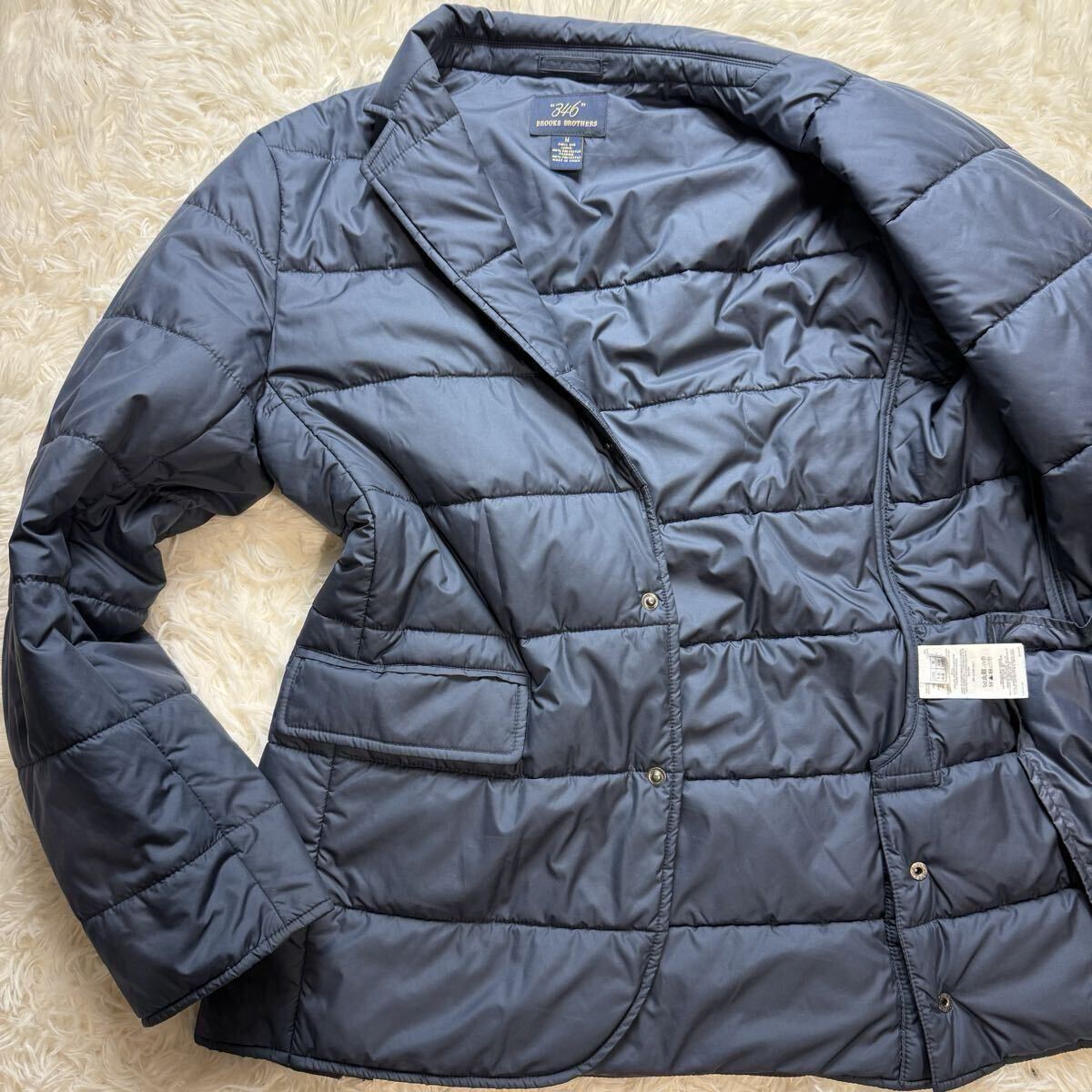 美品 ブルックスブラザーズ ダウンジャケット テーラードジャケット ブルゾン 中綿 ネイビー 濃紺 M 銀ボタン メンズ 秋冬 Brooks Brothers拍卖