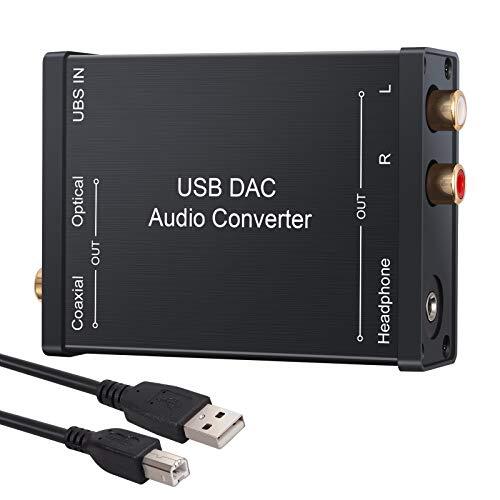 USB DAC LiNKFOR USB DAC 音声変換機 USB入力 光 同軸 RCA 3.5mmヘッドフォン出力 USBサウン拍卖