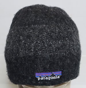 GO38パタゴニアPATAGONIAアメリカ古着アウトドア キャップCAPハットHATウール素材ロゴ刺繍ビーニー編み込みONE SIZE裏地フリース拍卖